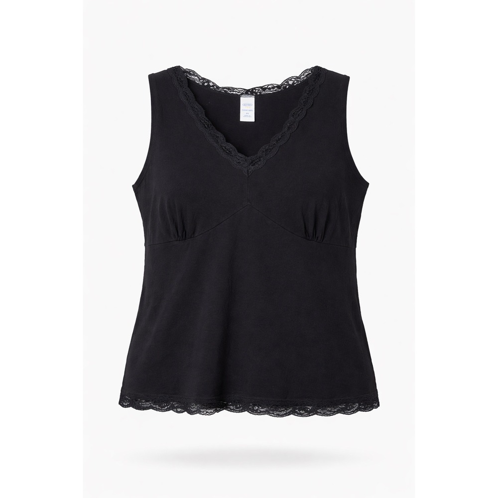 Y2K‎ Old Navy Black Lace Trim Tank Top Women's 1X Sleeveless Camisole